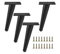 4 Pcs Furniture Legs, Modern Metal Table Legs, Oblique Sofa Legs, Cabinet Legs, DIY Replacement Furniture Legs, with Screws and Protective Feet,Black-17cm(6.7in)