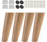 4 Pcs Furniture Legs,Round Solid Wooden Table Leg, Heavy Duty Solid Beech Wood Cylindrical Table Legs, Chair Legs, Sofa Legs, Cabinet Legs, Wood Furniture Feet,slanted-30cm/11.8in