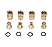 4 Pcs Garden Hose Quick Connectors | Robust Brass Fittings for 3/4 Inch GHT Hoses | Protected Against Oxidation & Secure Connection Design/Easy Connect & Disconnect | 200 PSI