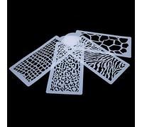 4 Pcs Gâteau, 4 Pcs Fleur Fondant Côté Réutilisable Pochoirs de Cuisson Décoration Crème Pochoir W Décoration Nouveau pour Royal Glaçage Léopard Aérographe Peau de Serpent Écaille