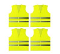 4 Pcs Gilet Haute Visibilité, Gilet de Sécurité, Gilet Haute Visibilité Réfléchissant pour le Travail de la Circulation