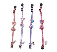 4 PCS Independence Day Collier de Chien ajusté Roupage de Chouchou de Compagnie avec des conceptions de Drapeau Patriotique pour Les Chiens et Les Chats Décoration de Vacances