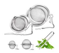 4 Pcs Infuseur Thé Tasses à Thés Acier Inox, Filtre à Thé en Métal, 5 cm/7 cm Boule à The Passoire à Thé en Acier Inoxydable pour Filtre Theiere Verre Mug Tasse, avec Chaîne + 1 paire de pinces
