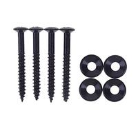 4 PCS Jeu de manchons joint manche guitare avec vis montage ferrules et écrous pour basse la connexion du corps électrique Métal fiable les joueurs luthiers amateurs bricolage