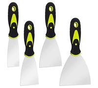 4 Pcs Jeu de Spatules, Couteau à Enduire avec Spatule à Manche, Rayures de Couteau à Palette en Acier Inoxydable, Spatule Bricolage pour Décoration Enlèvement de Peinture (1,5", 2,5", 3", 4")