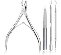 4 Pcs Kit Cuticule Ongle - Pince à Cuticules & Pousse Cuticule | Coupe Cuticule Ongle Professionnel en Acier Inoxydable pour Manucure & Pédicure à Domicile, Salon & Spa - Soin des Ongles
