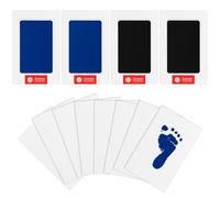 4 Pcs Kit Empreinte Patte de Chien Chat Bebe Kit l Empreinte de Naissance 8 Cartes Sans Encre Clean Touch Tampons Photo Bebe Newborn Baby Essentials L'encre Sûre Est Emprunte Tampons(2Bleu+2Noir)