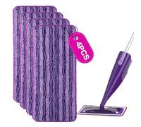 4 Pcs Lingettes Reutilisable pour Swiffer WetJet, Chiffons Rechange Serpillières en Microfibre pour Swiffer WetJet Balai Spray, Lingette Microfibre, Tampons de Nettoyage pour Sol Sec ou Humide