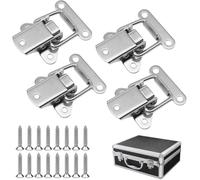 4 Pcs Loquet à Bascule en Acier Inoxydable à Ressort, Fermoir de Tension Robuste, Fermeture à Levier pour Boîte à Outils, Tiroir de Placard, Casier de Camping, Valise