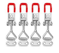 4 PCS Loquet à Bascule Réglable en Métal, Fermeture à Levier pour Fixation Rapide, Attache de Serrage Ajustable pour Coffre Boîte à Outils Armoire Porte Meuble et Projet de Bricolage
