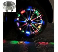 4 pcs/lot LED Voiture Auto Énergie solaire Flash Roue pneu Valve, Neon Light Lampe décorative de voiture de roue Pneu Air Valve Cap lampe solaire Cap
