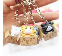 4 Pcs/Lots Belle Bande Dessinée Chat Porte Clés Chaînes Pendentif Ornement Pour Sac Voiture Porte Clés Aléatoire Mixte Style