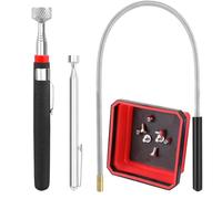 4 PCS Magnétiques Télescopiques avec Plateau Magnétique Aimant Mecanique Flexible, Aimant pour Magnétique Puissant, Outil de Ramassage Aimanté pour Ramasser de Métalliques Petites Voiture Pièces