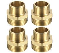 4 Pcs Mamelon Laiton Réduit, Raccord Male Male 3/4’’ x 1", Réduction Double Mâle 26/34-20/27, Raccords en Laiton Hexagone, Raccord de Mamelon pour Tuyau Eau