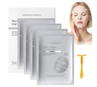 4 Pcs Masque Collagene Visage Masque Bio Collagene Doux Et Confortable Hydrate en Profondeur Réduit Les Rides Raffermit La Peau Anti Âge avec 1 Appareil de Massage Facial