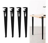 4 Pcs Metal Adjustable Table Clamp Legs,F-Shape Coffee Table Legs Dining Desk Foot,Iron Workbench Legs,DIY Bar Support Legs,Dining Desk Legs,No Punching,Adjustable Feet (76cm(30in),Black)
