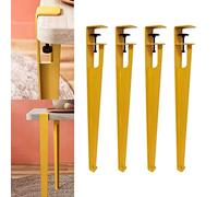 4 Pcs Metal Adjustable Table Clamp Legs,F-Shape Coffee Table Legs Dining Desk Foot,Iron Workbench Legs,DIY Bar Support Legs,Dining Desk Legs,No Punching,Adjustable Feet (76cm(30in),Yellow)