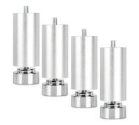 4 Pcs Metal Furniture Legs,M10 Table Legs Black/Silver,Height Adjustable Furniture Feet,Kitchen Bathroom DIY Replacement Furniture Legs,Anti-Slip/Wear-Resistant,Silver-30cm(11.8in)
