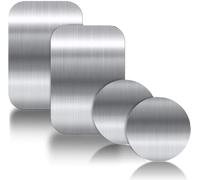 4 Pcs Metal Plates With 3m Adhesive For Magnetic Car Phone Holder / Magnetic Car Mount Universal Metal Flat For Smartphone (2 Round And 2 Rectangular) (Silver)