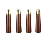 4 PCS Meubles en bois Jame, Noir Conical canapé-mince table à manger / table basse / chaise / armoire Support Pieds en bois, avec couvercle de base nordique en laiton, différentes tailles (couleur: