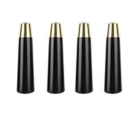 4 PCS Meubles en bois Jame, Noir Conical canapé-mince table à manger / table basse / chaise / armoire Support Pieds en bois, avec couvercle de base nordique en laiton, différentes tailles (couleur: