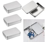 4 PCS Mini Conteneur Portable avec Couvercle Petite Boite Metal