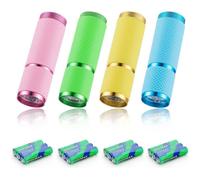 4 Pcs Mini Lampe de Poche Lampe Torche Led Lampe de Poche Enfant avec Poignée Fluorescente pour Camping Lecture Promenade