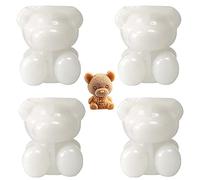 4 Pcs Moule À Fondant Ours En Peluche 3D De Gâteau De Boisson En Silicone De Qualité Alimentaire Bac à Glaçons En Silicone Souple Réutilisable Moule à Glace Écologique Pour Le Chocolat Au Jus