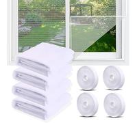 4 Pcs Moustiquaire Fenêtre Écran, 150x130cm Moustiquaire Fenetre, Insect Filet Moustiquaire avec 4 rouleaux de bandes autocollantes, Découpabl Anti-Mouche Moustiques Toile Moustiquaire (Blanc+)