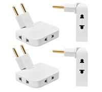 4 PCS Multiprise Plate Derriere Meuble,Prise Plate avec 3 Prises,PrisePlate,Multiprise Murale avec Adaptateur EU-US, Prise Multiple 16A/250V, Idéal pour Espaces Restreints Voyage et Usage Domestique