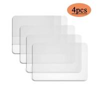 4 Pcs Napperons Lavable, Set de Table Plastique Tapis de Table Antidérapant Sets de Table Transparent Napperons