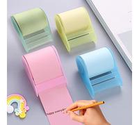 4 PCS Notes autocollantes colorées,postite,Bloc de notes autocollantes assortie,Notes AdhéSives Rouleaux avec Distributeur de Note,Feuillets Autocollants,longueur RéGlable ÉCole/Bureau/Voyage