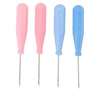 4 PCS Outil de Poinçon à Gratter en Cuir, Outil de Perforation de Trou en Cuir, Outils de Poinçons de Couture Robustes et Incisifs avec Poignée en Plastique pour Trou de Poche en