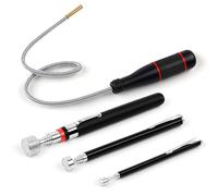 4 Pcs Outil de Ramassage Aimanté Télescopable Flexible | Ramasseur Magnétique Télescopique avec Poignée Antidérapante Portable Flexible pour Ramasser Vis et Écrous,Pièces Automobiles