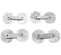 4 Pcs Outils de Mesure Jauges de Rayon Concave Convexe en Acier Inoxydable, Jauge de Rayon R0.3-1.5, R1-6.5, R7-14.5, R15-25, Jauge Outil de Mesure Précise pour Filetée, Découpe et Usinage