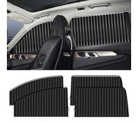 4 PCS Pare Soleil Voiture Magnétique, Pare Soleil Voiture Avant Arriere avec Barres Réglables, Protection UV et Intimité, Rideau Voiture Vitres Latérales Opaque