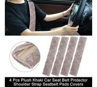 4 Pcs Peluche Kaki Voiture Ceinture securité Protecteur Épaule Sangle Tampons Couvercles