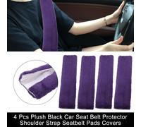 4 Pcs Peluche Voiture Siège Ceinture Protecteur Coussinet Doux Confortable Couvre Mauve