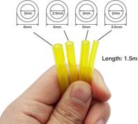 4 Pcs Petrol Hose 1.5m Length Universal Fuel Line Hose Garden Tools Yellow Transparent for Blowers Trimmers Chainsaw Accessories