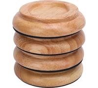 4 PCs Piano Caster Tasse Mousse de bois massif Base non -glissante -Anti -bruit universelle droite