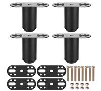 4 Pcs Pied de Lit Sommier a Lattes, Pieds Réglables 8-12 cm Metallique | Pieds de Meuble pour Table, Chaise, Armoires, Canapé, Jambe de Lit