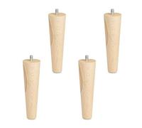 4 Pcs Pieds de meubles en hêtre brut H 150 mm/conique Ø 45/25 mm avec vis de blocage M8 de Sotech