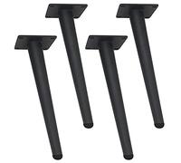 4 Pcs Pieds de Meubles en Métal,Pieds de Table Obliques Cône,Pattes de Support de D'armoire en Fer,Remplacement de Jambes de Canapé pour Cabinet Chevet,Tables Basses,avec Vis,Noir (40cm/15.7in)
