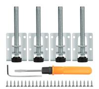 4 Pcs Pieds de Nivellement Meuble Réglable Filetage, Pied de Meuble Reglable, Pied de Nivellement, Pieds de Meubles Reglable, Patin de Chaise a Visser, Protection du Sol(filetage long de 93,7 mm)