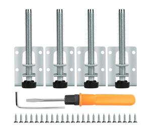 4 Pcs Pieds de Nivellement Meuble Réglable Filetage, Pied de Meuble Reglable, Pied de Nivellement, Pieds de Meubles Reglable, Patin de Chaise a Visser, Protection du Sol(filetage long de 93,7 mm)