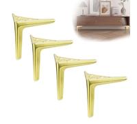 4 Pcs Pieds de TV Meubles en Métal Or,Moderne Triangulaires Jambes en de Support de Table Basse Remplacement pour d'armoire,canapé Placard (10CM)