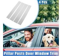 4 pcs Pilier Montants Porte Fenêtre Garniture Couvercle pour Cadillac, Argent Ton