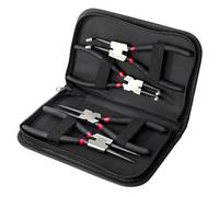 4 PCS Pinces à Circlips, Outil de Pince à Anneau Interne et Externe de 7", Pinces Droites et Coudes Adaptées au Ressort Pince C Clip à Ressort de Précision avec Sac de Rangement