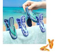4 pcs Pinces Serviette Plage, Pinces à Serviettes De Plage Coupe, Grand Porte-Serviette Fantaisie, pour lit de Soleil - pour Chaise de Vacances ou Piscine