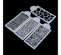 4 PCS Pochoirs à Gâteau Décoration Pochoirs à Biscuits Crème au Beurre pour Glaçage Royal Pochoir Léopard Aérographe Peau de Serpent Pochoir Échelle de Sirène Cheetah Vache